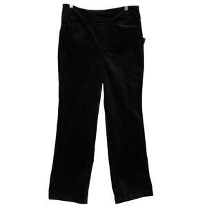 DG2 Stretch Velvet Pants Womens 12 Black Pull On High Rise Straight 31x33 New